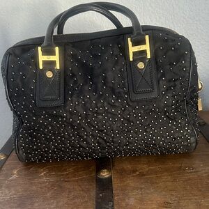 MCM Black Studded Satchel